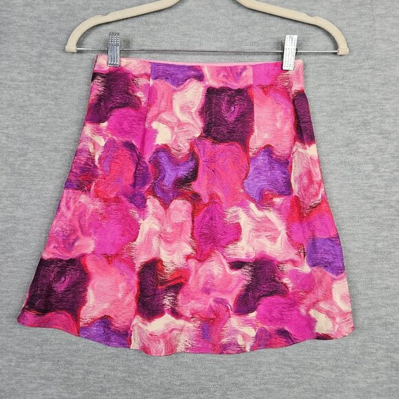 VICI Women's Monique Satin Printed Mini Skirt Fuchsia Multi Color Size XS NEW - Picture 2 of 8